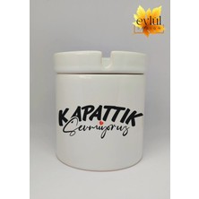 Eylül Design Kapattık Sevmiyoruz Yazılı Eğlence Temalı Özel Tasarım Baskılı Seramik Küllük Kokusuz Kültablası