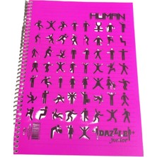 Dazzle Junior Human Spiralli Okul Defteri A4 Pp Kapak Çizgili 96 Yaprak Pembe