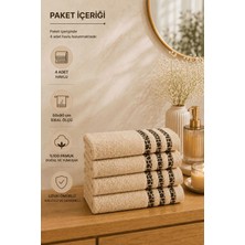 Mira Home 4lü El Yüz Havlusu Seti %100 Pamuk 50X90 cm Savana Kum Beji