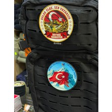 MEKOTEX 2'li Türk Bayrağı Motifli Patch(Peç) Seti 3D Lazer Kesim Arma Seti Arkası Cırtlı Plastik Patch