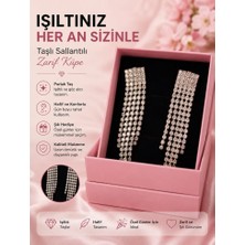 Estilo Pırlanta Parıltılı Sallantılı Geniş Küpe