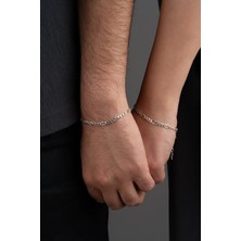 EDSA Silver 925 Ayar Gümüş Kişiye Özel Harfli Çift Bileklik