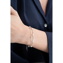 EDSA Silver 925 Ayar Gümüş Inci Model Trend Bileklik