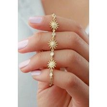 EDSA Silver 925 Ayar 3'lü Güneş Gold Gümüş Bileklik