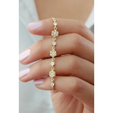 EDSA Silver 925 Ayar Kar Tanesi Gold Gümüş Bileklik