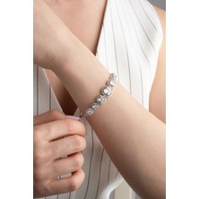 EDSA Silver 925 Ayar Gümüş Baget Taşlı Bileklik