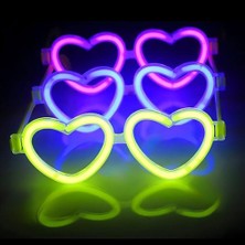 Karahanbey Glow Kalpli Fosforlu Gözlük 6’lı Renkli Set – Neon Parti