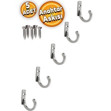Karaaliler Duvar Dolap Çekmece Mutfak Askı Kapı Anahtar Anahtarlık Askısı Küçük Mini Askı (5 Adet)
