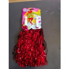 Cheering Squad Kırmızı Ponpon Seti - Amigo Kız Pomponu 2'li Cheerleader Pom Poms