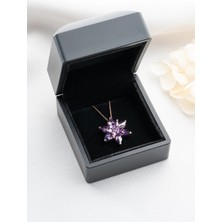 EDSA Silver 925 Ayar Gümüş Mor Renkli Lotus Kolye