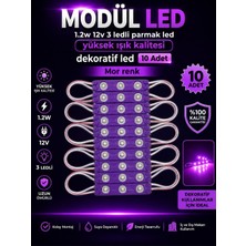 Kuzey Aksesuar Modül LED 1.2W 12V 3 Ledli Parmak LED Yüksek Işık Kalitesi Dekoratif LED 10 Adet