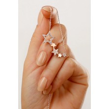 EDSA Silver 925 Ayar Gümüş Yıldızlı Kolye ( Rose Gold )