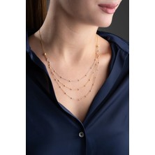 EDSA Silver 925 Ayar Rose Gold Dorika Gümüş Kolye