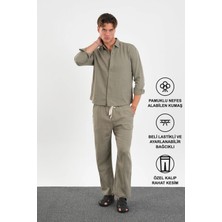 Redline Flare Kışlık Baggy Pantolon Oversize Gömlek Alt Üst Takım %100 Pamuk