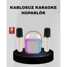 Erdo Ticaret Taşınabilir Karaoke Hoparlör Bluetooth 5.0 ve Çift Mikrofonlu