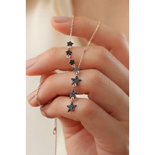 EDSA Silver 925 Ayar Gümüş Rose Sallantılı Yıldız Kolye