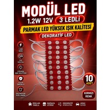 Kuzey Aksesuar Modül LED 1.2W 12V 3 Ledli Parmak LED Yüksek Işık Kalitesi Dekoratif LED 10 Adet