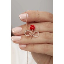 EDSA Silver 925 Ayar Güllü Sonsuzluk Rose Gümüş Kolye