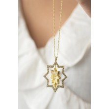 EDSA Silver 925 Ayar Gümüş Çift Taraflı Lotus Çiçeği Dönence Kolye