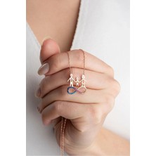 EDSA Silver 925 Ayar Gümüş Rose Sonsuz Aile Kolye