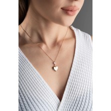 EDSA Silver 925 Ayar Gümüş Tektaşlı Kalp Kolye
