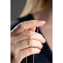 EDSA Silver 925 Ayar Gold Gümüş Baget Kolye