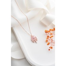 EDSA Silver 925 Ayar Gümüş Taşlı Lotus Çiçeği Kolye