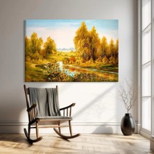 Vogloo Sonbahar Nehri ve Orman Kanvas Tablo