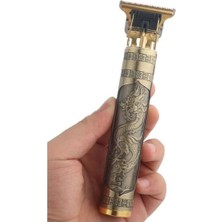 Bnl Ticaret Güçlü Sıfır Kesim Ense Tıraş Makinesi 4 Farklı Başlıklı USB Şarjlı Manuel Profesyonel Berber Tipi Tıraş Makinesi Kablosuz Saç Sakal Tıraş Makinesi Ense Çizim Makinesi Gold