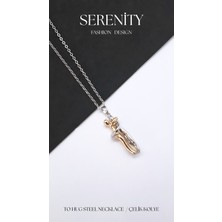 Serenity Sarılan Çift Figür Çelik KOLYE02