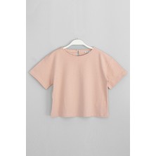 DobaKids Kız Çocuk Taş Işlemeli Düşük Omuz Oversize Crop Bluz - Stella Series - 001-0002177