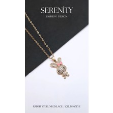 Serenity Tavşan Figürlü Çelik Kolye