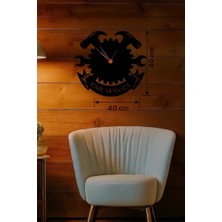 AyrStore Car Service Temalı Ahşap Duvar Saati - 40X40 cm Teknik Servis Dekoru