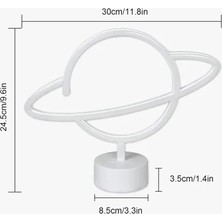 AyrStore Neon Işıklı Satürn Lamba