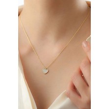EDSA Silver 925 Ayar Zirkon Taşlı Kalp Gümüş Kolye
