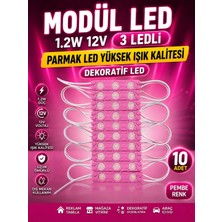 Kuzey Aksesuar Modül LED 1.2W 12V 3 Ledli Parmak LED Yüksek Işık Kalitesi Dekoratif LED 10 Adet
