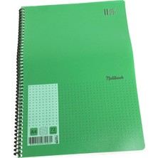 Udep A4 72 Yaprak Spiralli Noktalı Defter Yeşil Kapak Notebook