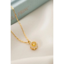 EDSA Silver 925 Ayar Gümüş Kasım Ayı Doğum Taşı ( Citrine ) Kolye