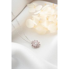 EDSA Silver 925 Ayar Gümüş Pembe Lotus Çiçeği Kolye