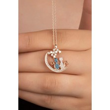 EDSA Silver 925 Ayar Gümüş Rose Yıldızlı Kediler Kolye