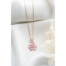 EDSA Silver 925 Ayar Gümüş Zirkon Taşlı Lotus Çiçeği Kolye