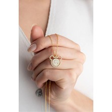 EDSA Silver 925 Ayar Gümüş Gold Gülen Yüz Kolye