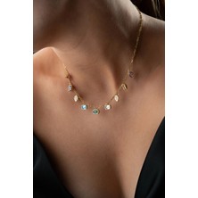 EDSA Silver 925 Ayar Gümüş Taşlı Trend Model Kolye