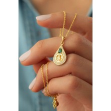 EDSA Silver 925 Ayar Gold Zirkon Taşlı Tuğralı Gümüş Kolye