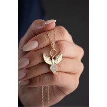 EDSA Silver 925 Ayar Gümüş Gold Zümrüdüanka Kolye