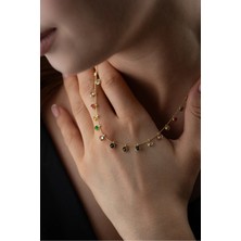 EDSA Silver 925 Ayar Gümüş Mix Taşlı Kolye