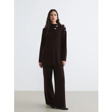 Lc Waikiki Yeni Sezon Beli Lastikli Geniş Paça Kadın Triko Pantolon