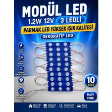 Kuzey Aksesuar Modül LED 1.2W 12V 3 Ledli Parmak LED Yüksek Işık Kalitesi Dekoratif LED 10 Adet