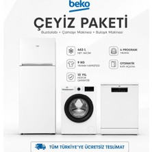 Beko Beyaz Şık Düğün Çeyiz Ev Paketi 463 Litre Buzdolabı, 9 kg Çamaşır Makinası, 4 Program Bulaşık Makinası