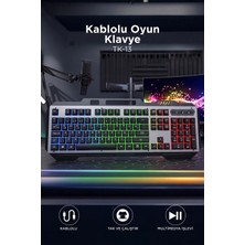 Başkenttekno Oyuncu Klavyesi Rgb Işıklı Mekanik Ergonomik Kablolu Klavye TK13